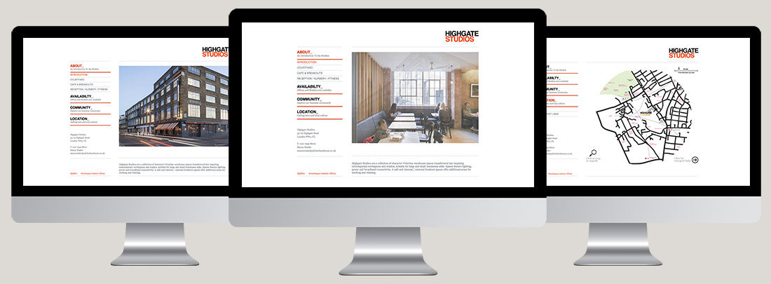 Highgate Studios Website Design and Build