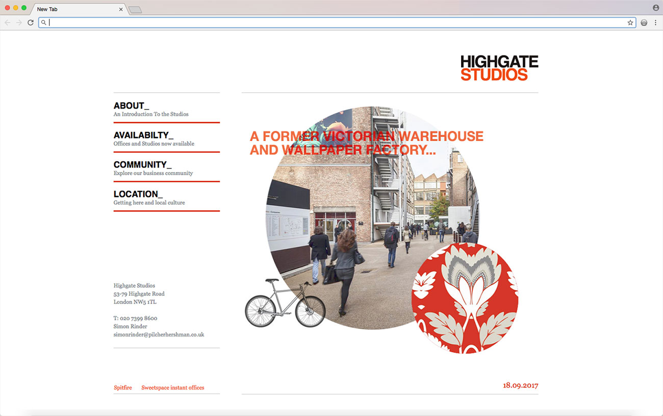 Highgate Studios Website Design and Build